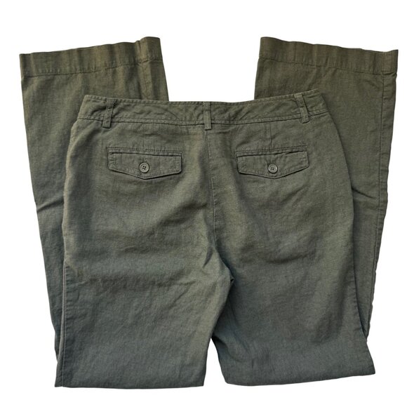 BCBG MAXAZRIA Linen-Blend Pants (Army Green) - Size 4 - Picture 4 of 12